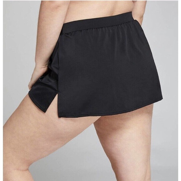 NEW Cacique Swim Skort Solid Black SIDE SPLIT HEM NWT Womens Plus Size 2X - Picture 2 of 6